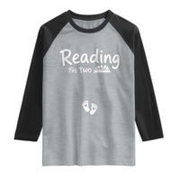 Pregnancy Announcement For Book Lovers Raglan Shirt Reading For Two