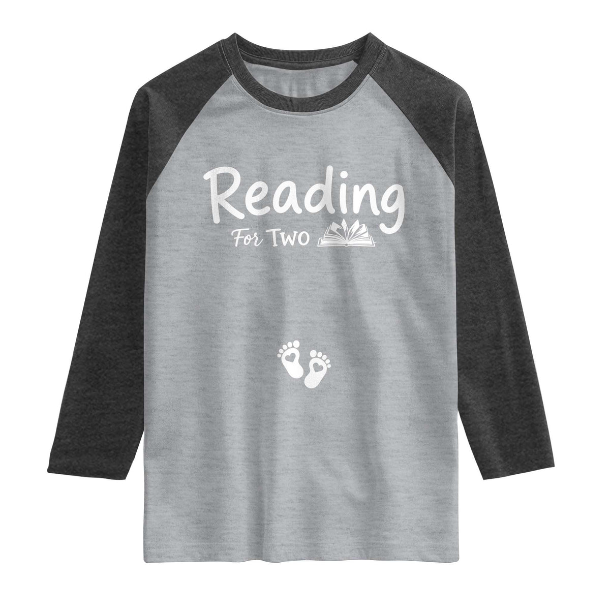 Pregnancy Announcement For Book Lovers Raglan Shirt Reading For Two