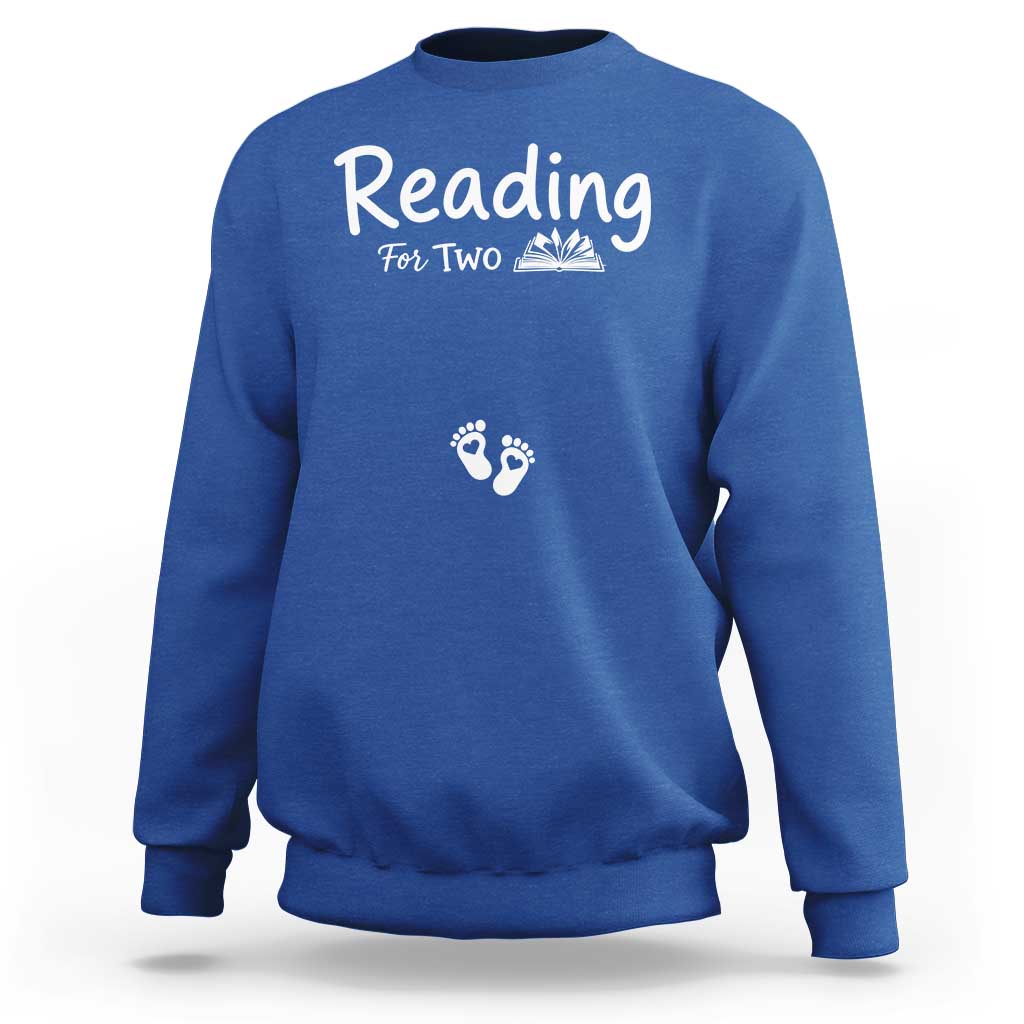 Pregnancy Announcement For Book Lovers Sweatshirt Reading For Two