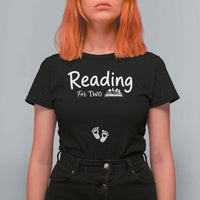 Pregnancy Announcement For Book Lovers T Shirt For Women Reading For Two