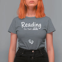 Pregnancy Announcement For Book Lovers T Shirt For Women Reading For Two