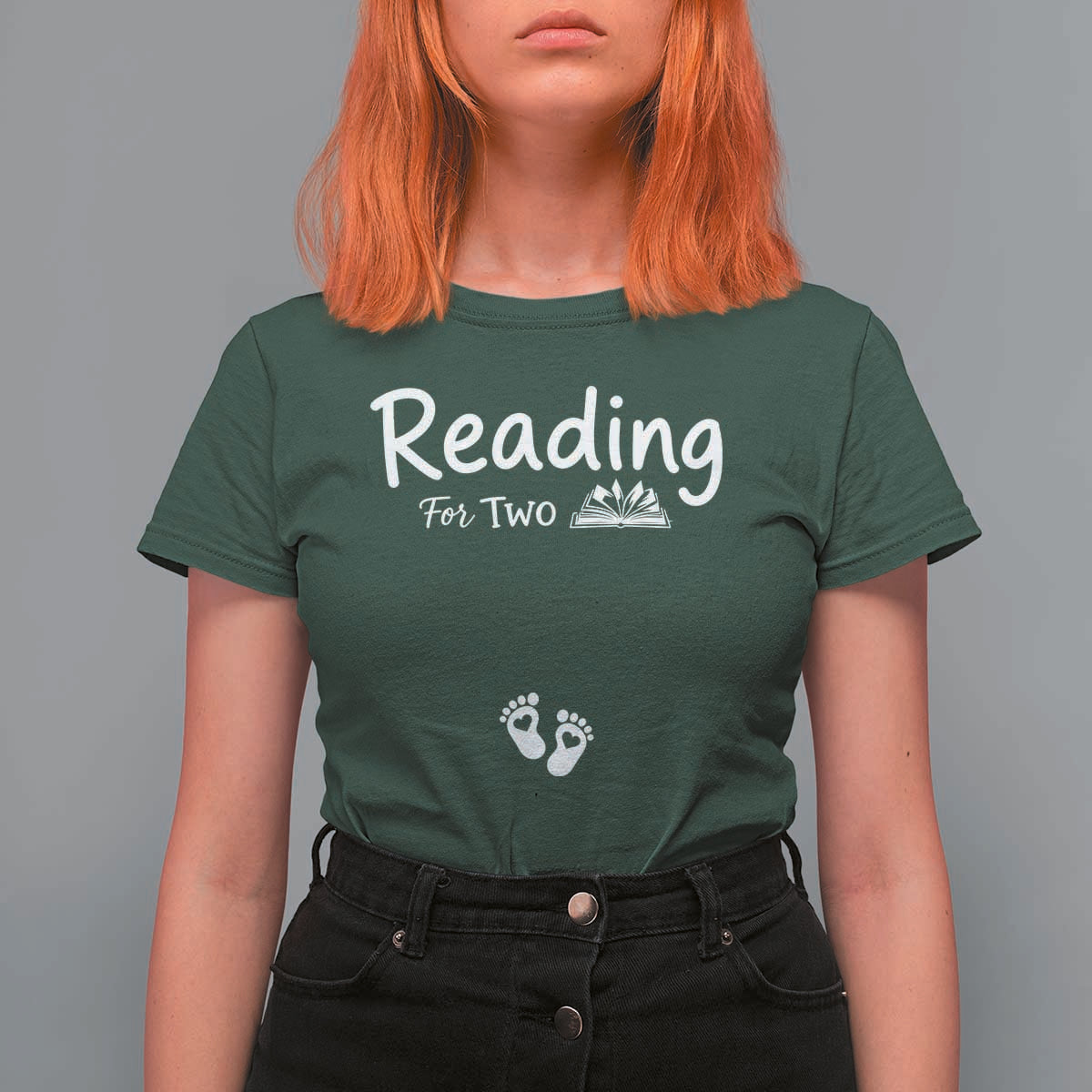 Pregnancy Announcement For Book Lovers T Shirt For Women Reading For Two
