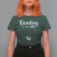 Pregnancy Announcement For Book Lovers T Shirt For Women Reading For Two