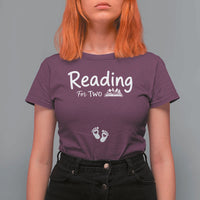 Pregnancy Announcement For Book Lovers T Shirt For Women Reading For Two