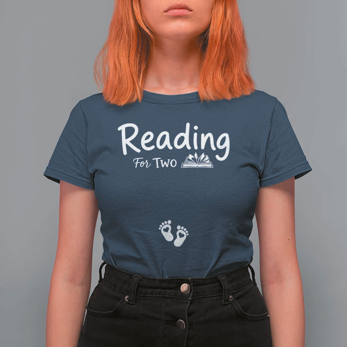Pregnancy Announcement For Book Lovers T Shirt For Women Reading For Two
