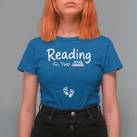 Pregnancy Announcement For Book Lovers T Shirt For Women Reading For Two