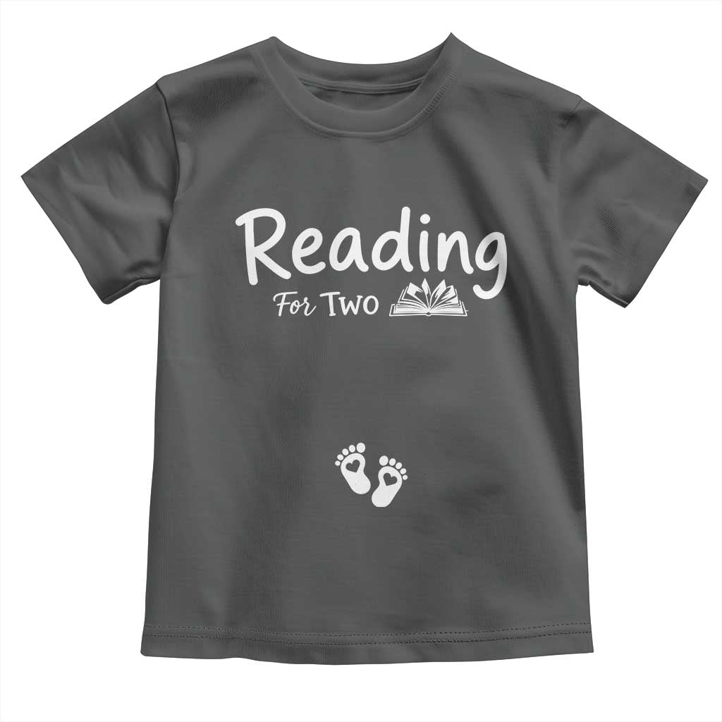 Pregnancy Announcement For Book Lovers Toddler T Shirt Reading For Two