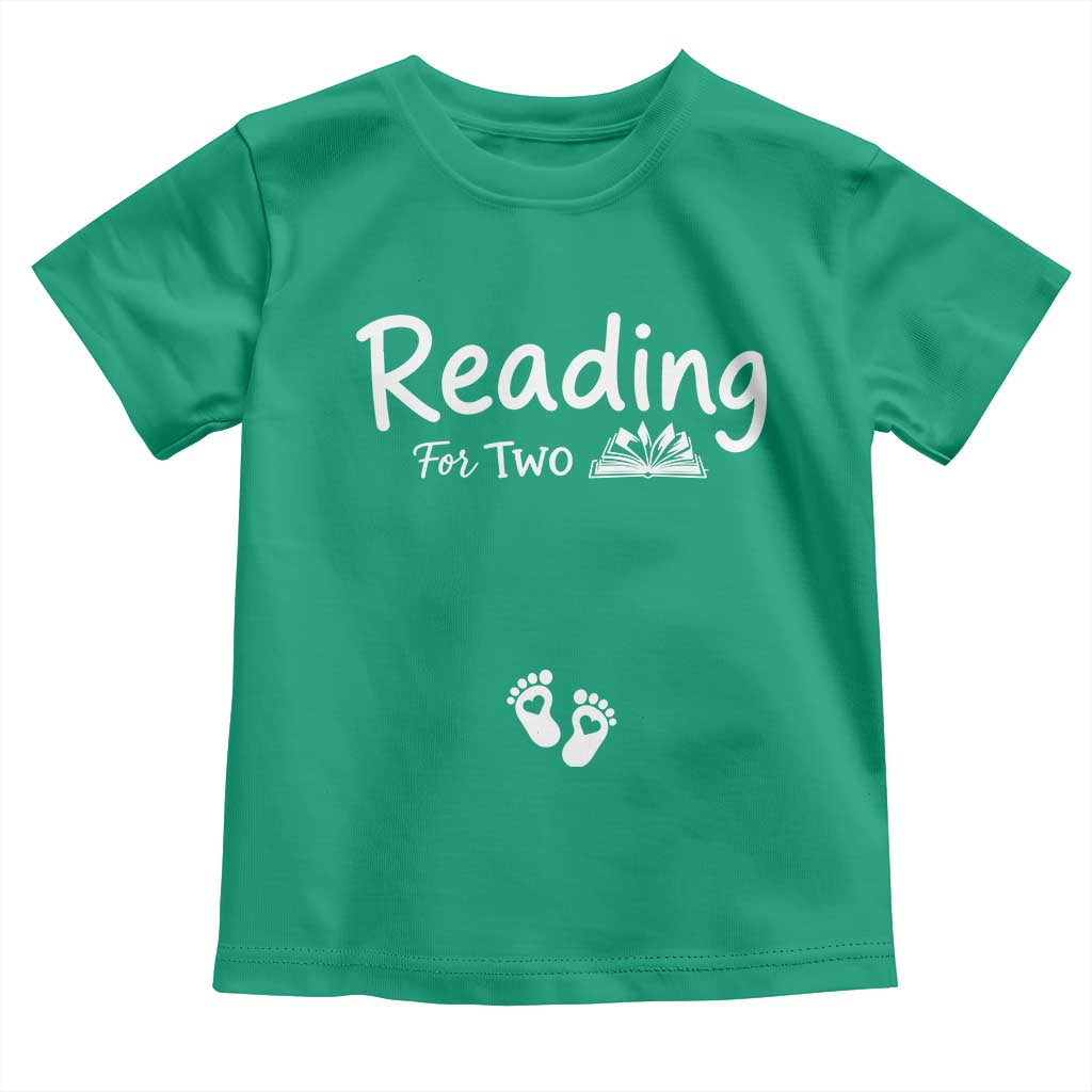 Pregnancy Announcement For Book Lovers Toddler T Shirt Reading For Two