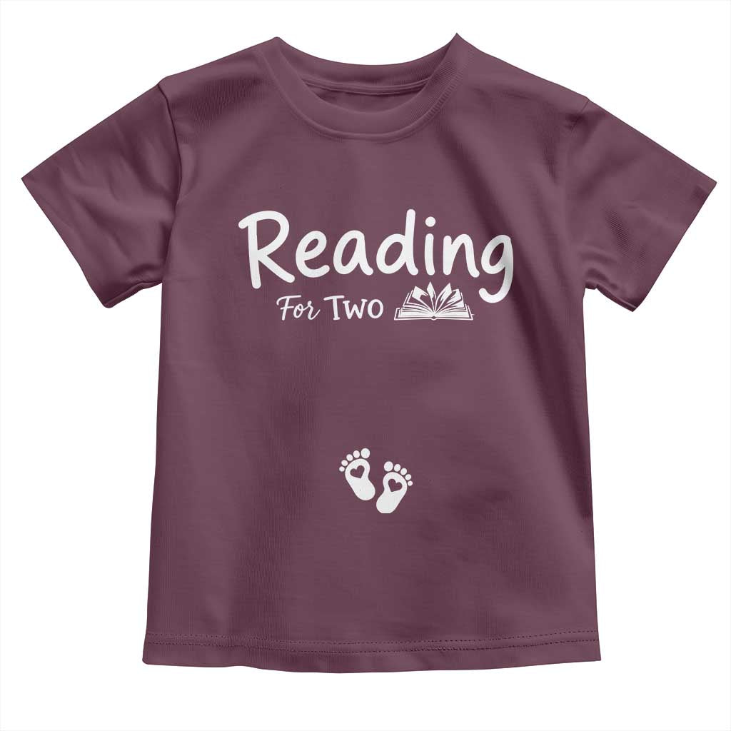 Pregnancy Announcement For Book Lovers Toddler T Shirt Reading For Two