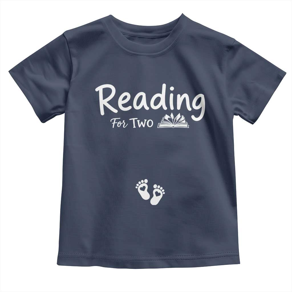 Pregnancy Announcement For Book Lovers Toddler T Shirt Reading For Two