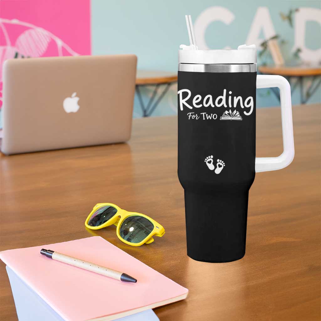 Pregnancy Announcement For Book Lovers Tumbler With Handle Reading For Two