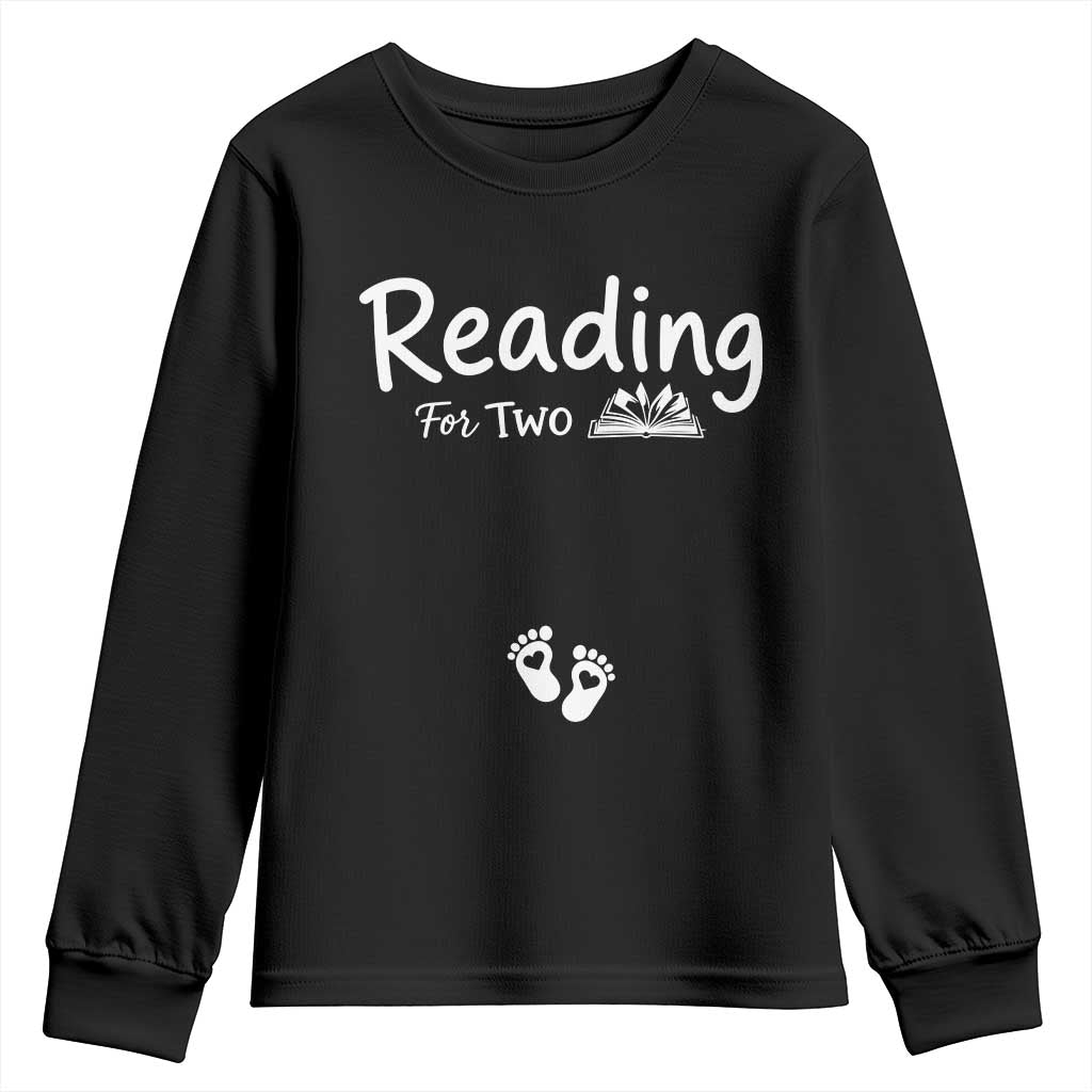 Pregnancy Announcement For Book Lovers Youth Sweatshirt Reading For Two