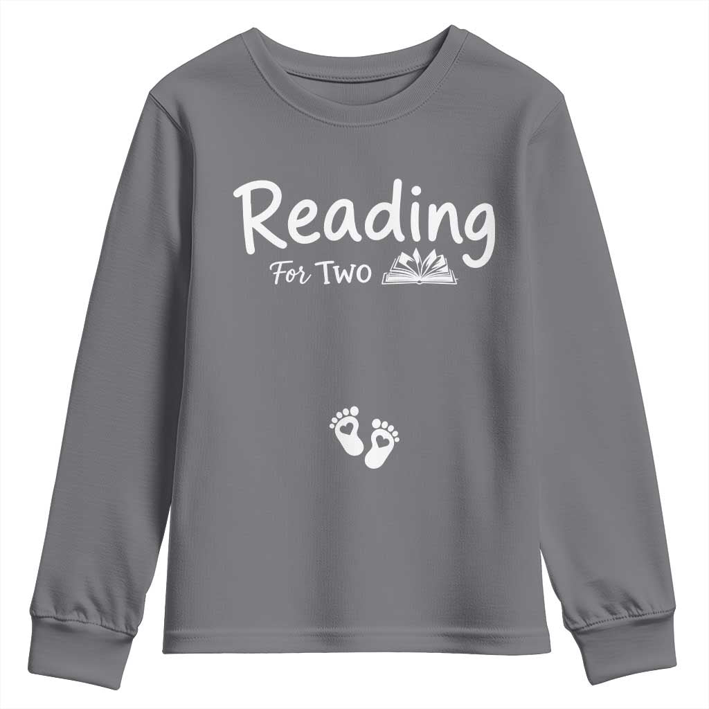 Pregnancy Announcement For Book Lovers Youth Sweatshirt Reading For Two