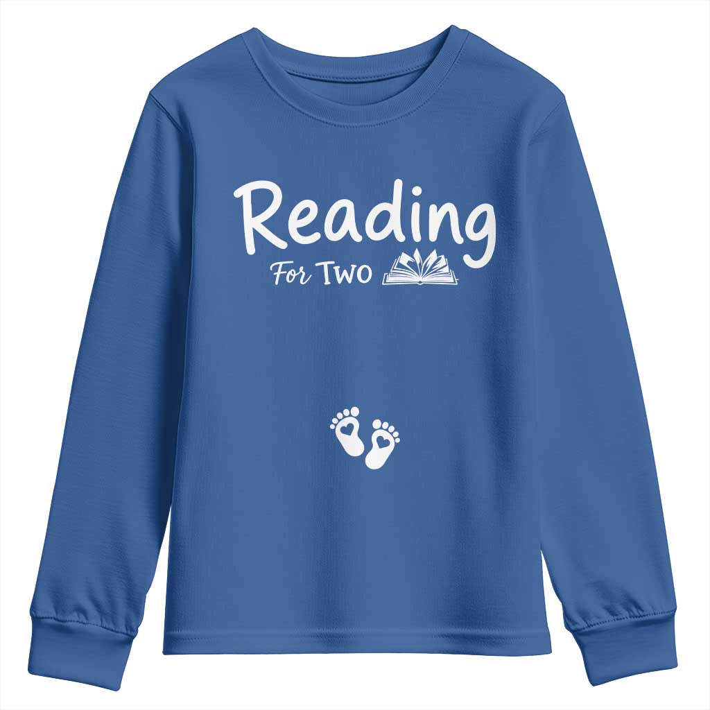 Pregnancy Announcement For Book Lovers Youth Sweatshirt Reading For Two