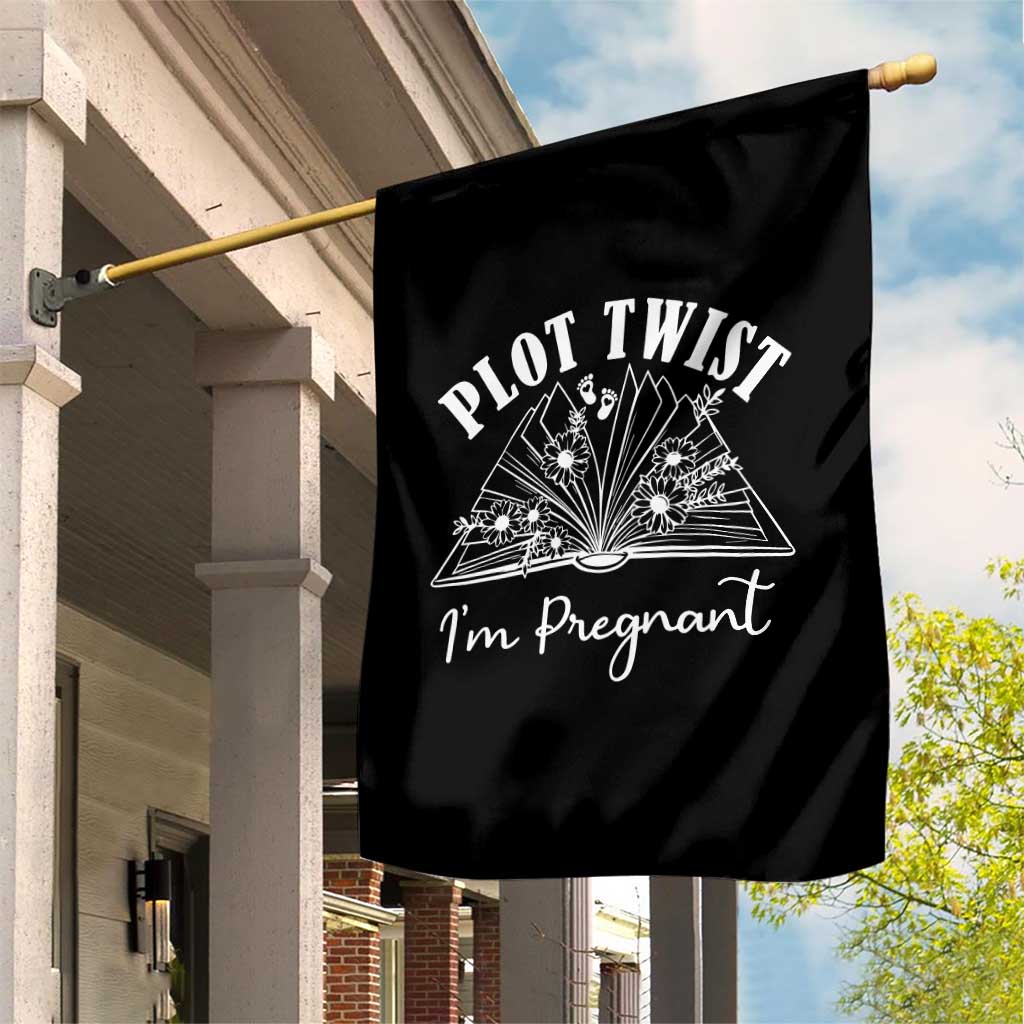 Pregnancy Announcement For Book Lovers Garden Flag Plot Twist I Am Pregnant