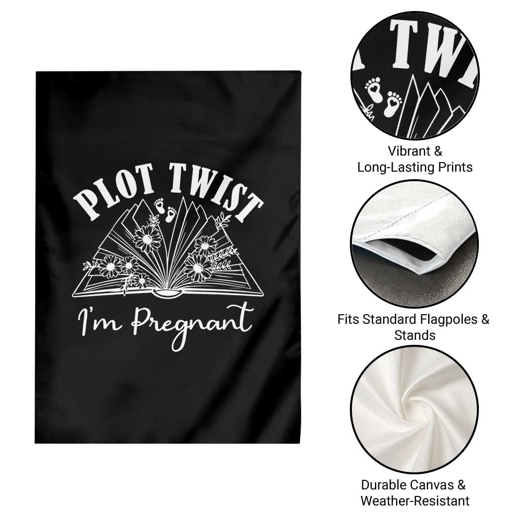 Pregnancy Announcement For Book Lovers Garden Flag Plot Twist I Am Pregnant