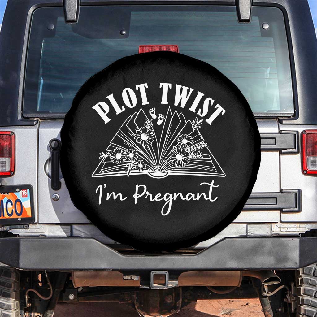 Pregnancy Announcement For Book Lovers Spare Tire Cover Plot Twist I Am Pregnant