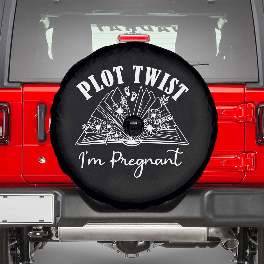 Pregnancy Announcement For Book Lovers Spare Tire Cover Plot Twist I Am Pregnant