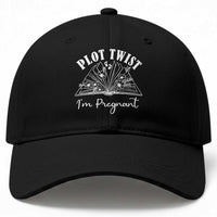 Pregnancy Announcement For Book Lovers Baseball Cap Plot Twist I Am Pregnant