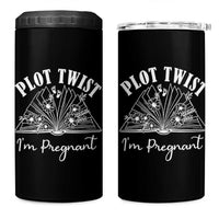 Pregnancy Announcement For Book Lovers 4 in 1 Can Cooler Tumbler Plot Twist I Am Pregnant
