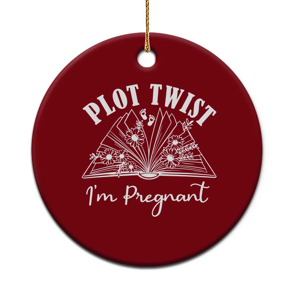 Pregnancy Announcement For Book Lovers Ceramic Ornament Plot Twist I Am Pregnant