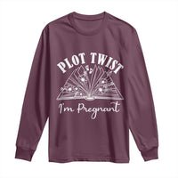 Pregnancy Announcement For Book Lovers Long Sleeve Shirt Plot Twist I Am Pregnant