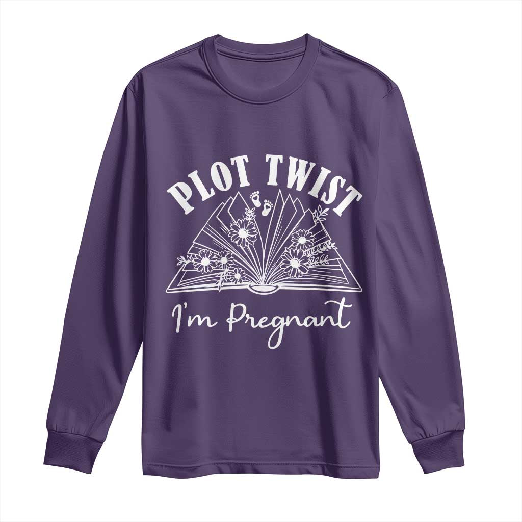 Pregnancy Announcement For Book Lovers Long Sleeve Shirt Plot Twist I Am Pregnant