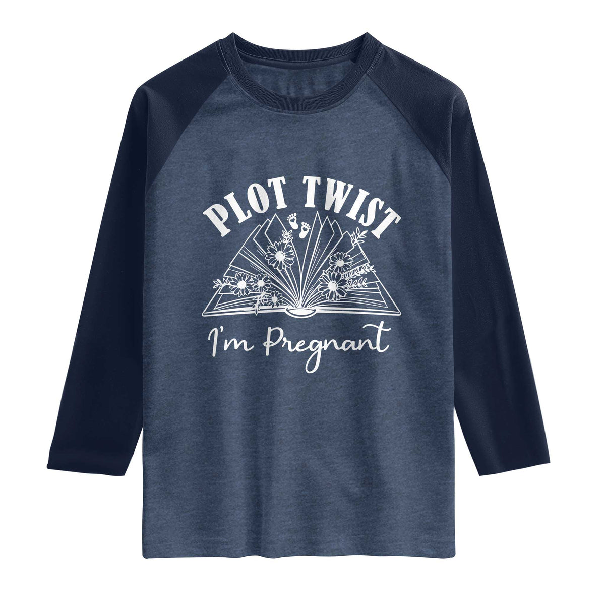 Pregnancy Announcement For Book Lovers Raglan Shirt Plot Twist I Am Pregnant