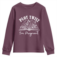 Pregnancy Announcement For Book Lovers Youth Sweatshirt Plot Twist I Am Pregnant