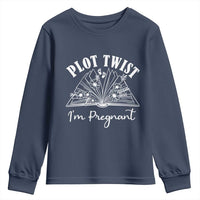 Pregnancy Announcement For Book Lovers Youth Sweatshirt Plot Twist I Am Pregnant