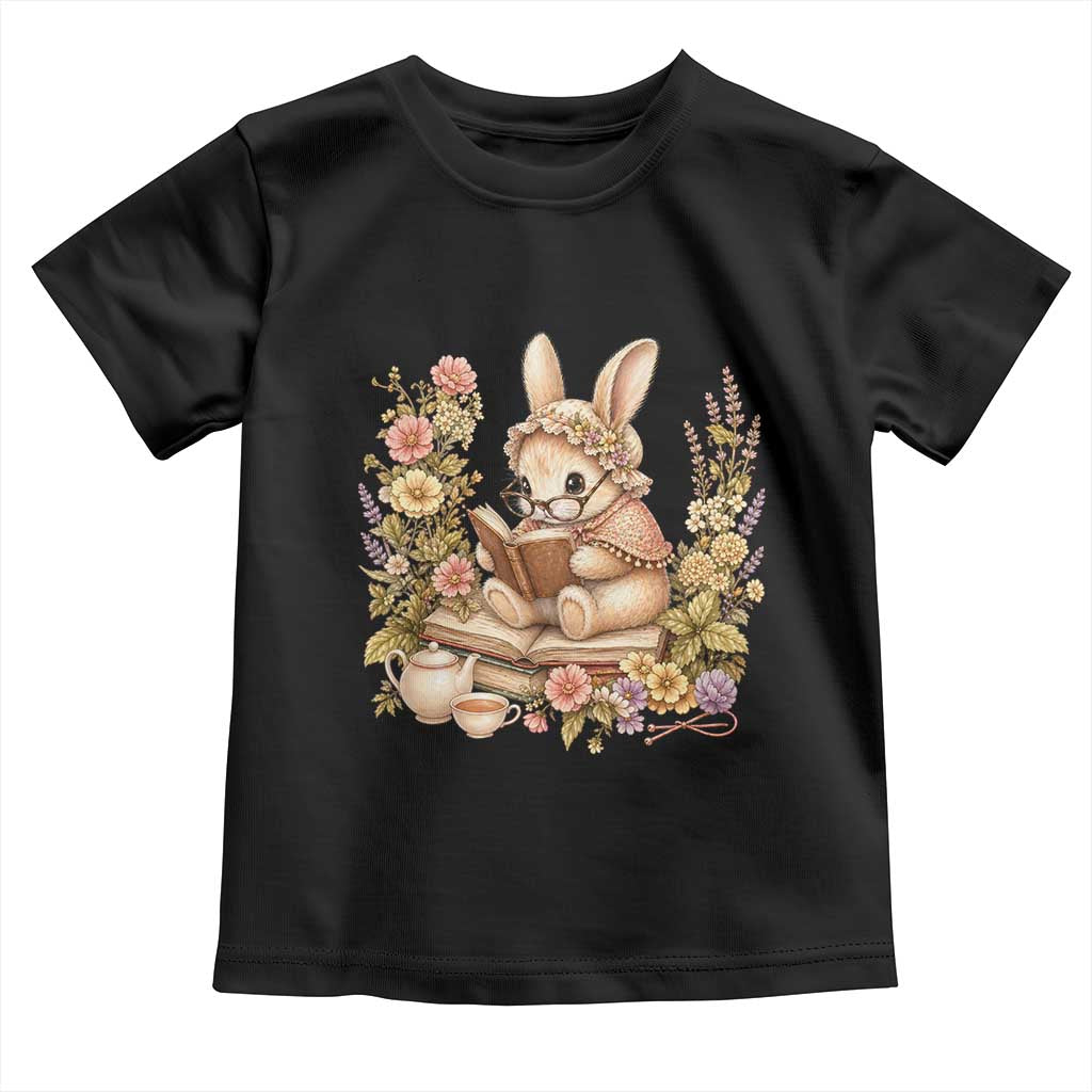 Cottagecore Rabbit Reading Book Toddler T Shirt Aesthetic Grandmacore Gift