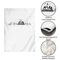 Bookaholic Heartbeat Graphic Garden Flag Vintage Reader Lifeline Gift