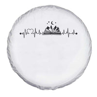 Bookaholic Heartbeat Graphic Spare Tire Cover Vintage Reader Lifeline Gift