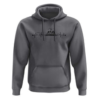 Bookaholic Heartbeat Graphic Hoodie Vintage Reader Lifeline Gift