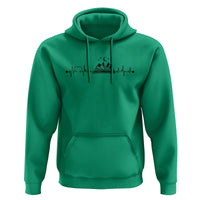 Bookaholic Heartbeat Graphic Hoodie Vintage Reader Lifeline Gift