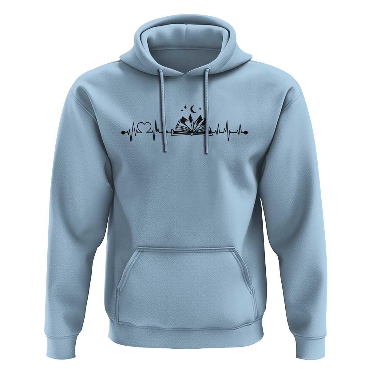 Bookaholic Heartbeat Graphic Hoodie Vintage Reader Lifeline Gift