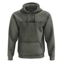 Bookaholic Heartbeat Graphic Hoodie Vintage Reader Lifeline Gift