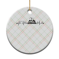 Bookaholic Heartbeat Graphic Ceramic Ornament Vintage Reader Lifeline Gift