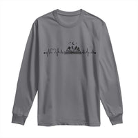 Bookaholic Heartbeat Graphic Long Sleeve Shirt Vintage Reader Lifeline Gift