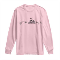 Bookaholic Heartbeat Graphic Long Sleeve Shirt Vintage Reader Lifeline Gift