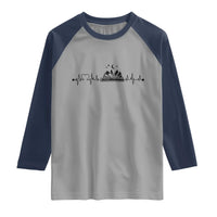 Bookaholic Heartbeat Graphic Raglan Shirt Vintage Reader Lifeline Gift
