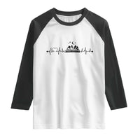 Bookaholic Heartbeat Graphic Raglan Shirt Vintage Reader Lifeline Gift