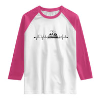 Bookaholic Heartbeat Graphic Raglan Shirt Vintage Reader Lifeline Gift