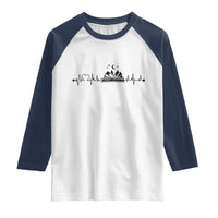 Bookaholic Heartbeat Graphic Raglan Shirt Vintage Reader Lifeline Gift