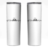 Bookaholic Heartbeat Graphic Skinny Tumbler Vintage Reader Lifeline Gift