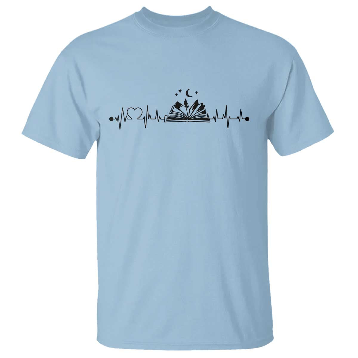 Bookaholic Heartbeat Graphic T Shirt Vintage Reader Lifeline Gift