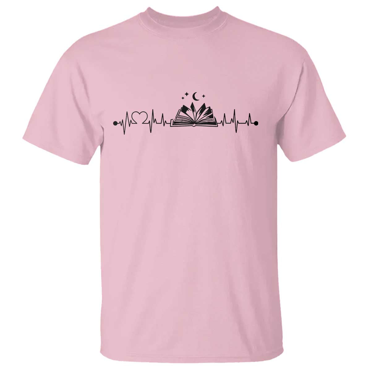 Bookaholic Heartbeat Graphic T Shirt Vintage Reader Lifeline Gift