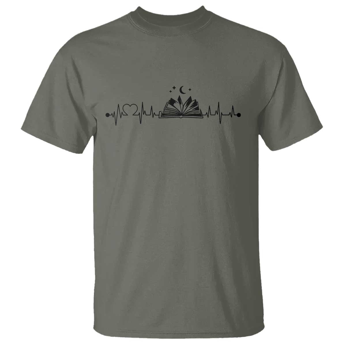 Bookaholic Heartbeat Graphic T Shirt Vintage Reader Lifeline Gift