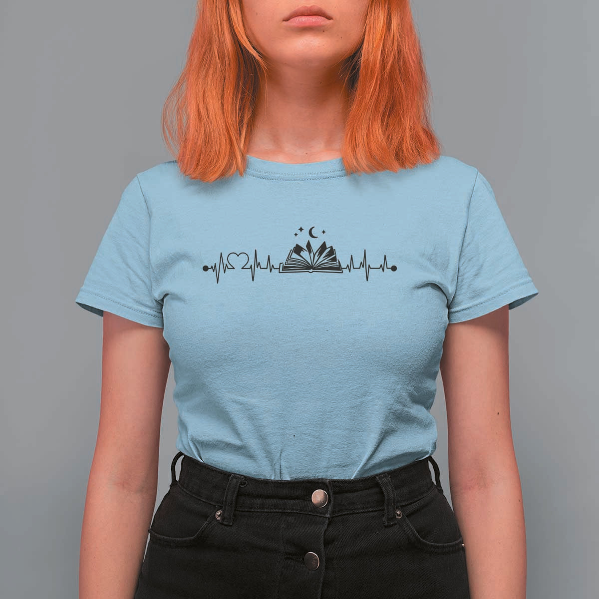 Bookaholic Heartbeat Graphic T Shirt For Women Vintage Reader Lifeline Gift