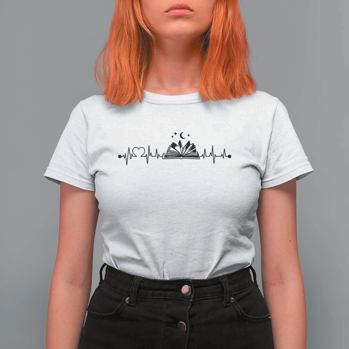 Bookaholic Heartbeat Graphic T Shirt For Women Vintage Reader Lifeline Gift